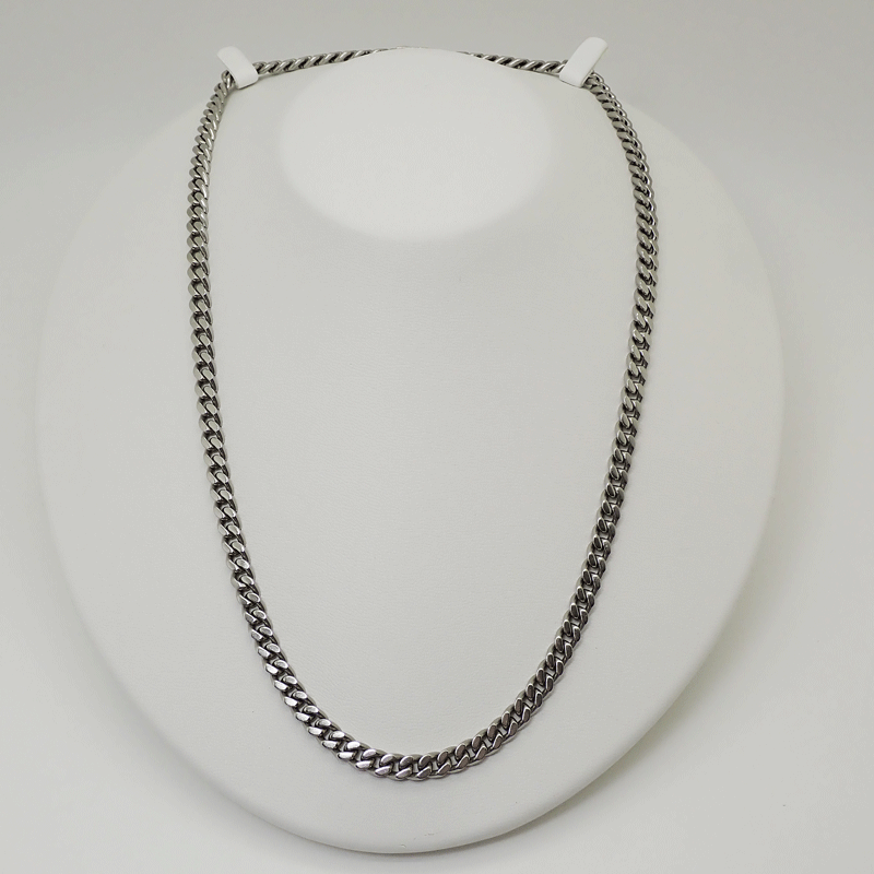 Pt850 プラチナ 喜平/キヘイ２面 シングル 50cm 実重量75.2g 50ｇ 100g でお探しの方も！！ネックレス Pt850 中古 造幣局マーク有 送料無料