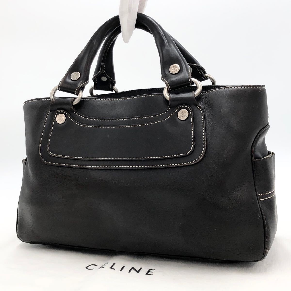 CELINEセリーヌ ブギーバッグ レザー ハンドバッグ ブラウン ハンドバッグ ダークブラウン