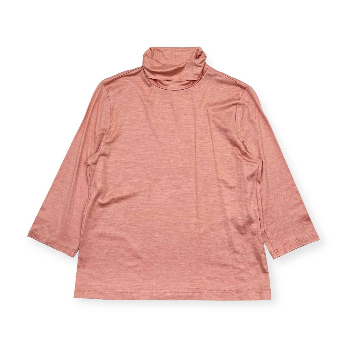 シルク混◆Leilian レリアン タートルネック 七分袖 Tシャツ カットソー サイズ 11/レディース/ピンク系 日本製 絹