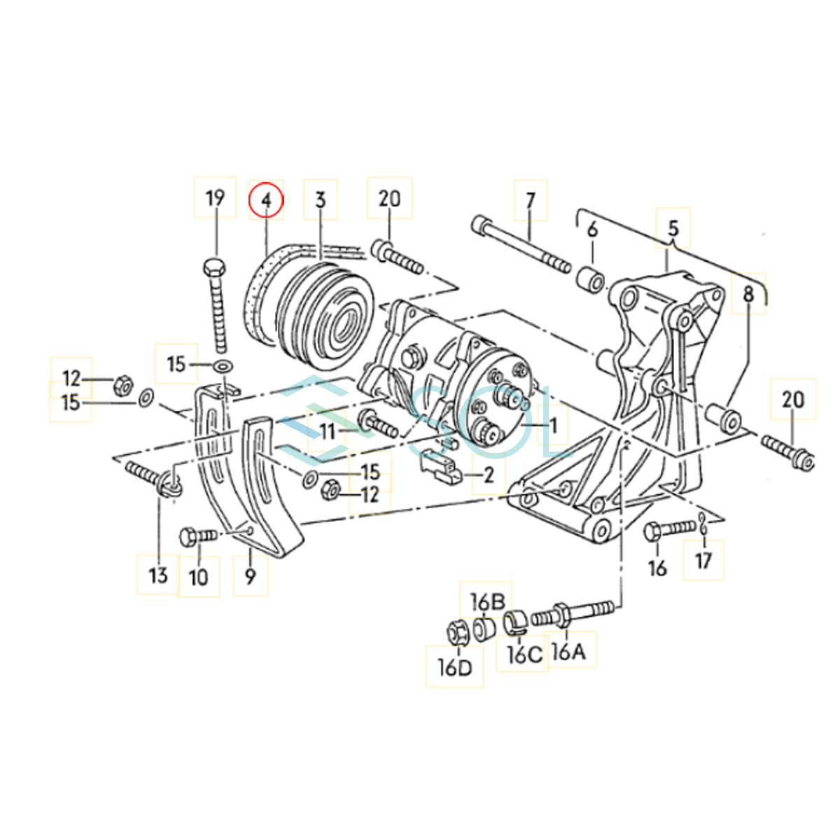 エアコンベルト クーラーベルト Vベルト AVX13X950 出荷締切18時 ベンツ W460 230G 0049970592 0089974892 0059971192_画像2