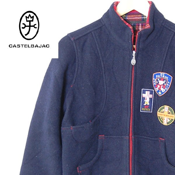 カステルバジャックスポーツCASTELBAJAC SPORT■ジップアップ ジャケット スタンドカラー ロゴワッペン■1■ネイビー ※NK4717278