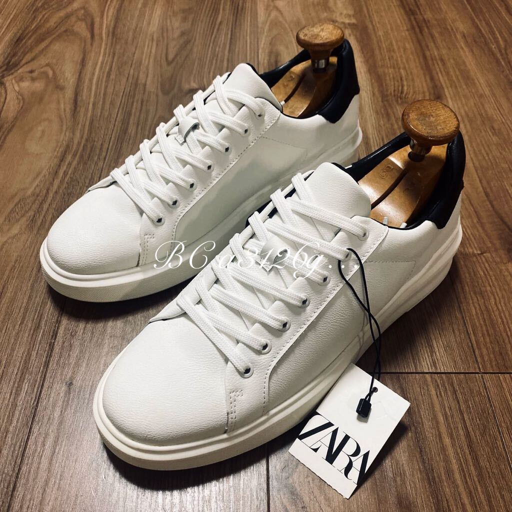 新品 ZARA 厚底スニーカー 27 5cm 43 WHITE/BLACK メンズ ザラ 新品 ZARA 厚底スニーカー 27 5cm 43 WHITE/BLACK メンズ ザラ