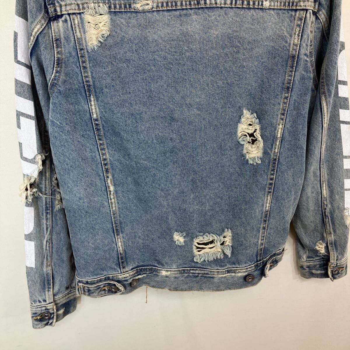 Zara ザラ men's メンズ ディストレスト デニム ジャケット Zara ザラ men's メンズ ディストレスト デニム ジャケット