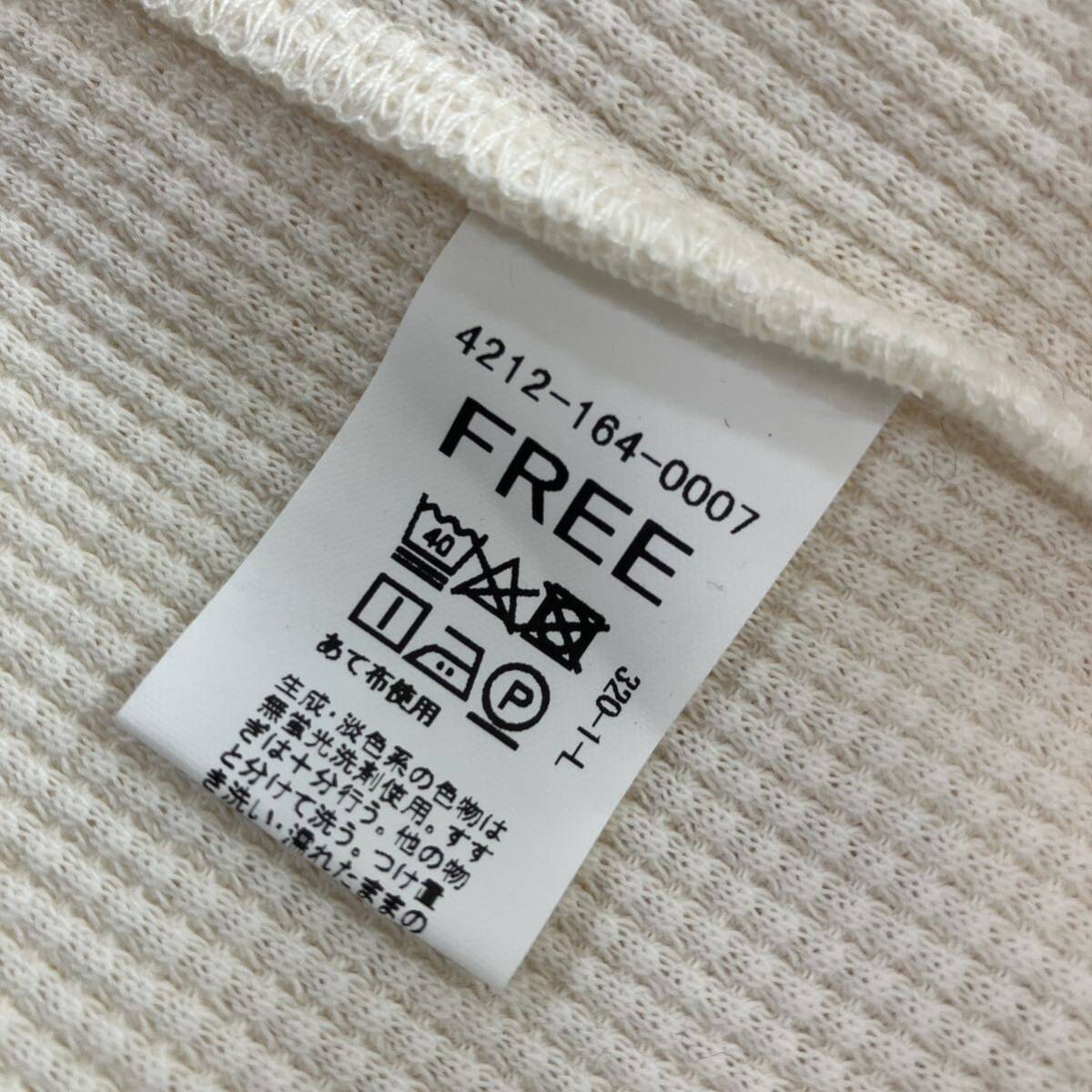 CITENsi тонн UNITED ARROWS United Arrows men's мужской V шея V шея длинный рукав длинный t рубашка вафля ткань size:free