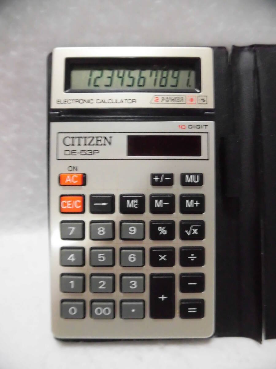 * retro *ZZZ* rare article [[ postage 430 jpy ] CITIZEN calculator DE-53P notebook type approximately 8.5×13cm ballpen ( blue ink ) attaching ] Vintage Showa era that time thing present condition delivery 