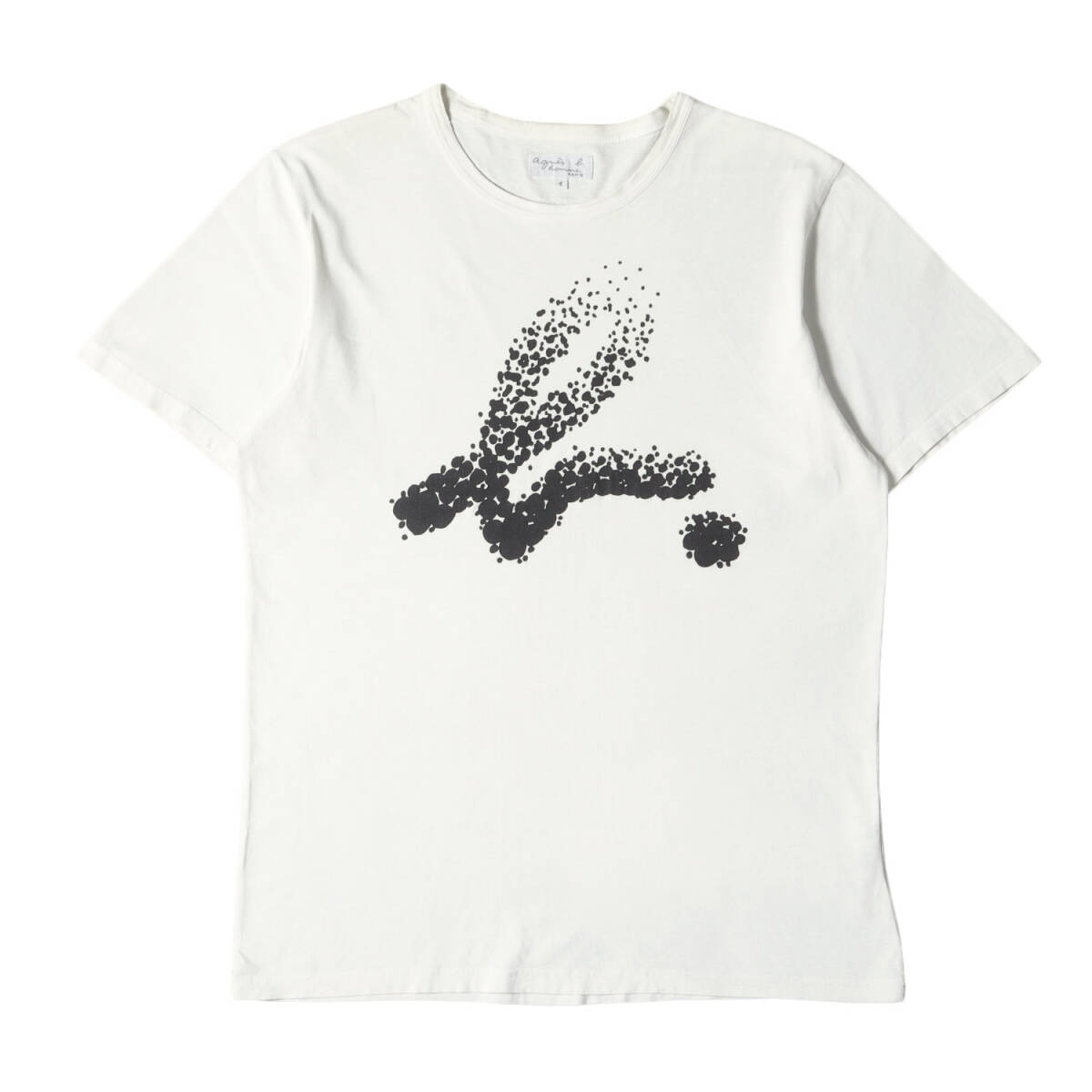 agnes b. アニエスベー Tシャツ サイズ:1 Benoit Jammes グラフィック b.ロゴ バインダーネック Tシャツ homme ホワイト 白 トップス