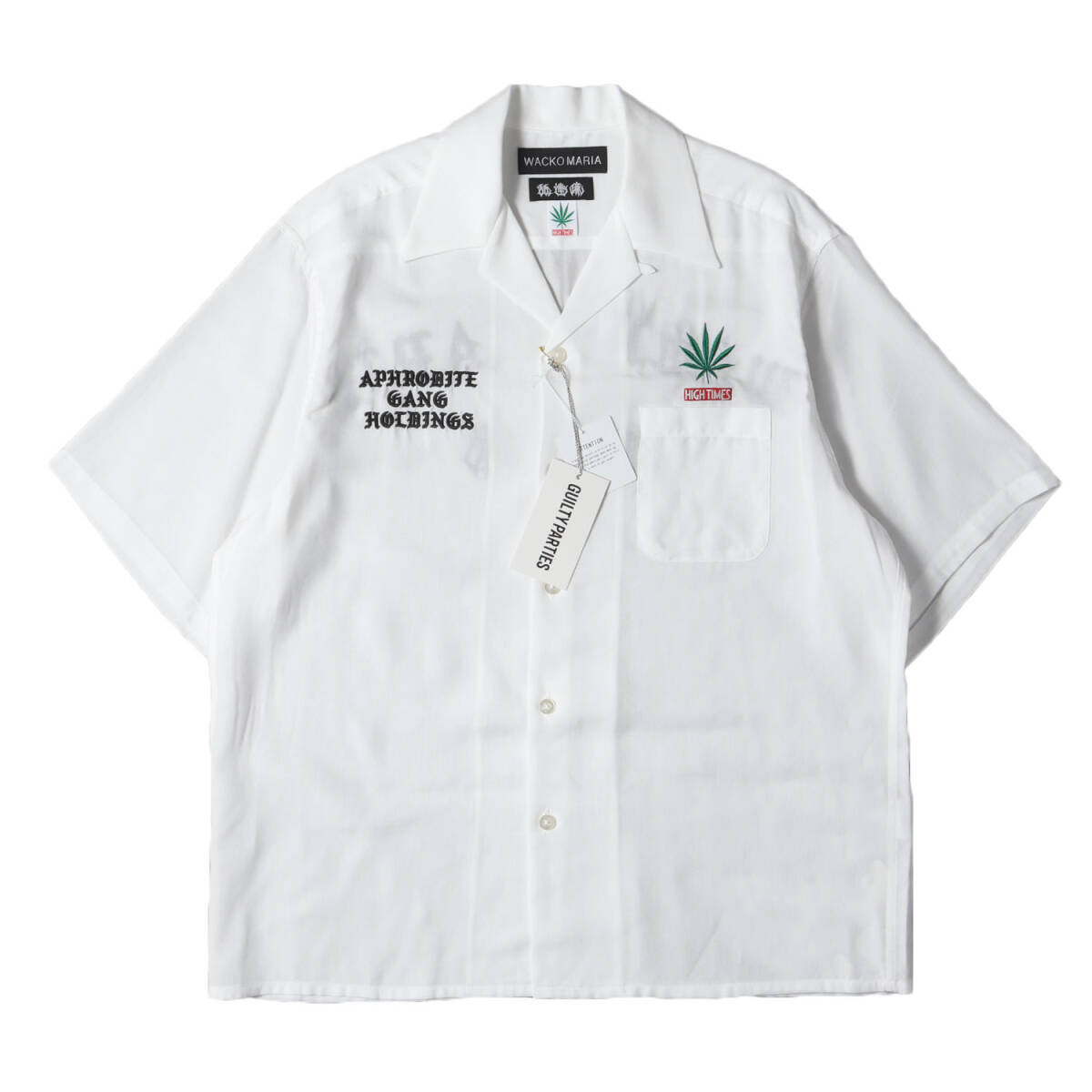 新品 WACKO MARIA ワコマリア シャツ サイズ:M 24SS 舐達(dá)麻 HIGH TIMES オープンカラー 半袖シャツ 50S OPEN COLLAR SHIRT ホワイト