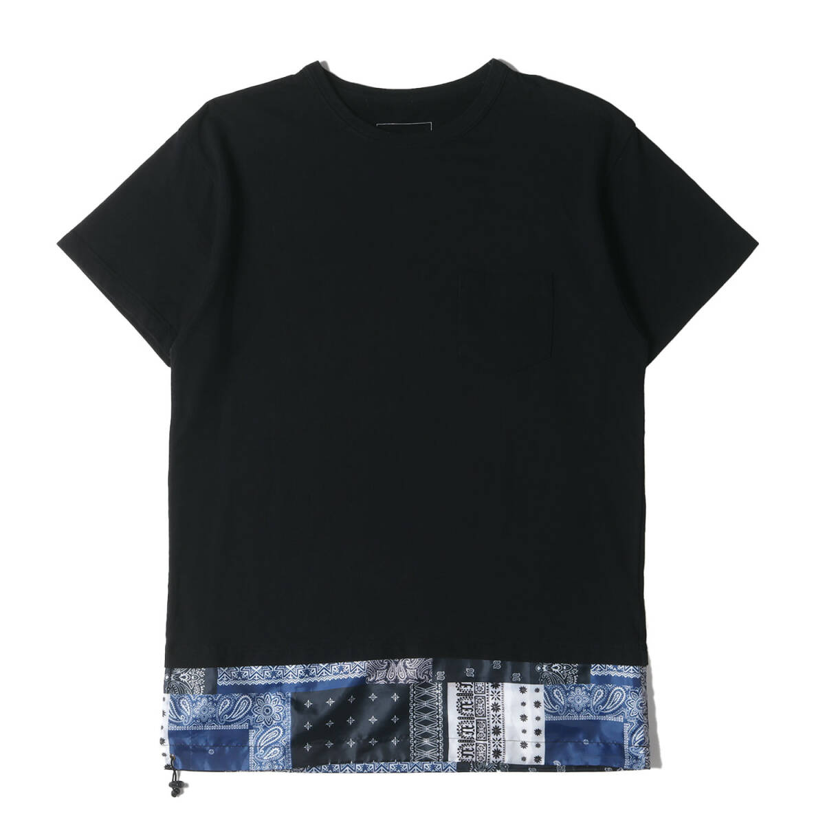 SOPHNET ソフネット Tシャツ サイズ:S 18SS バンダナ柄 フェイクレイヤード ポケット Tシャツ FAKE LAYERED POCKET TEE ブラック