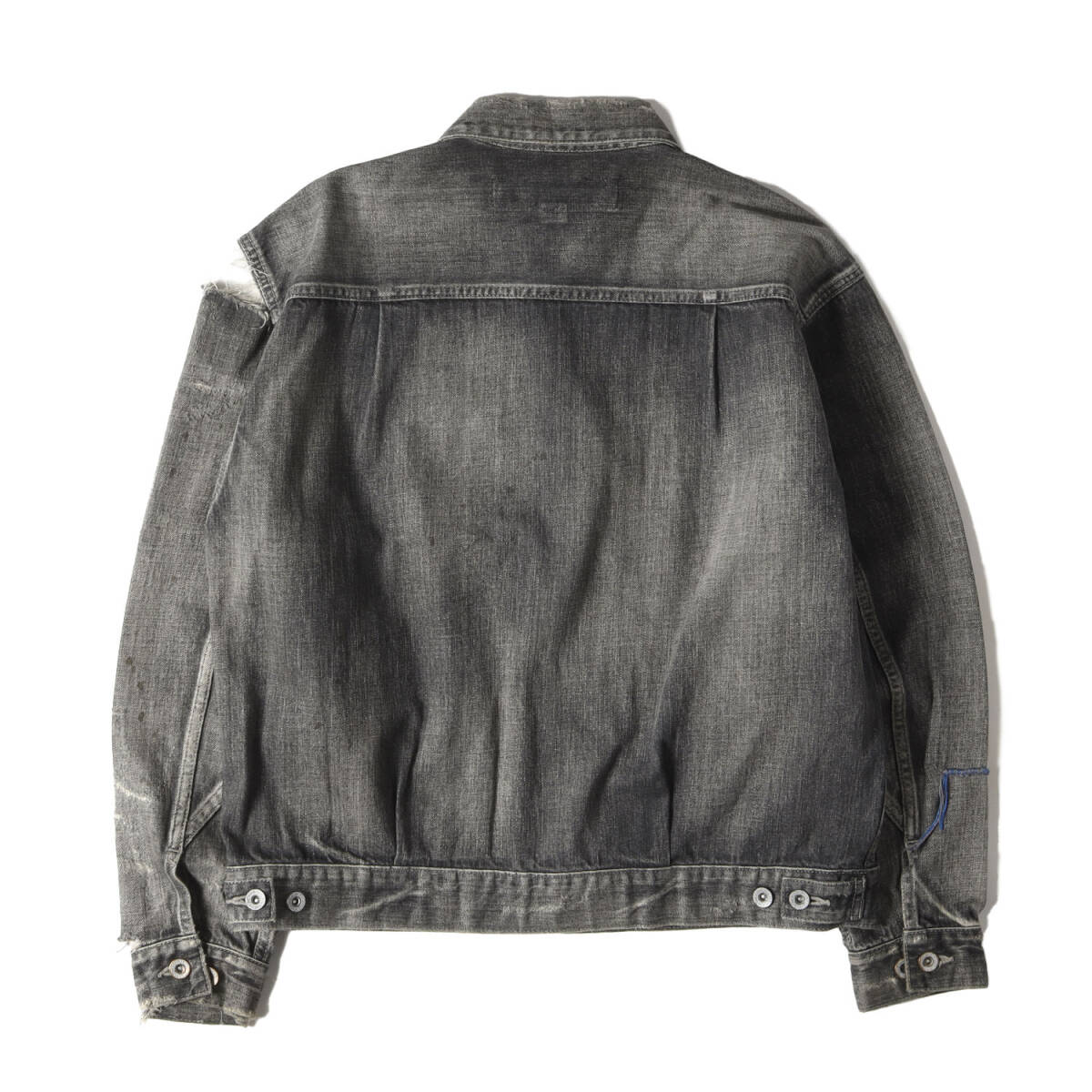NEIGHBORHOOD ネイバーフッド 22AW ダメージリペア加工 2ndタイプ サベージ デニムジャケット SAVAGE DENIM TYPE-2 JK CO ブラック M