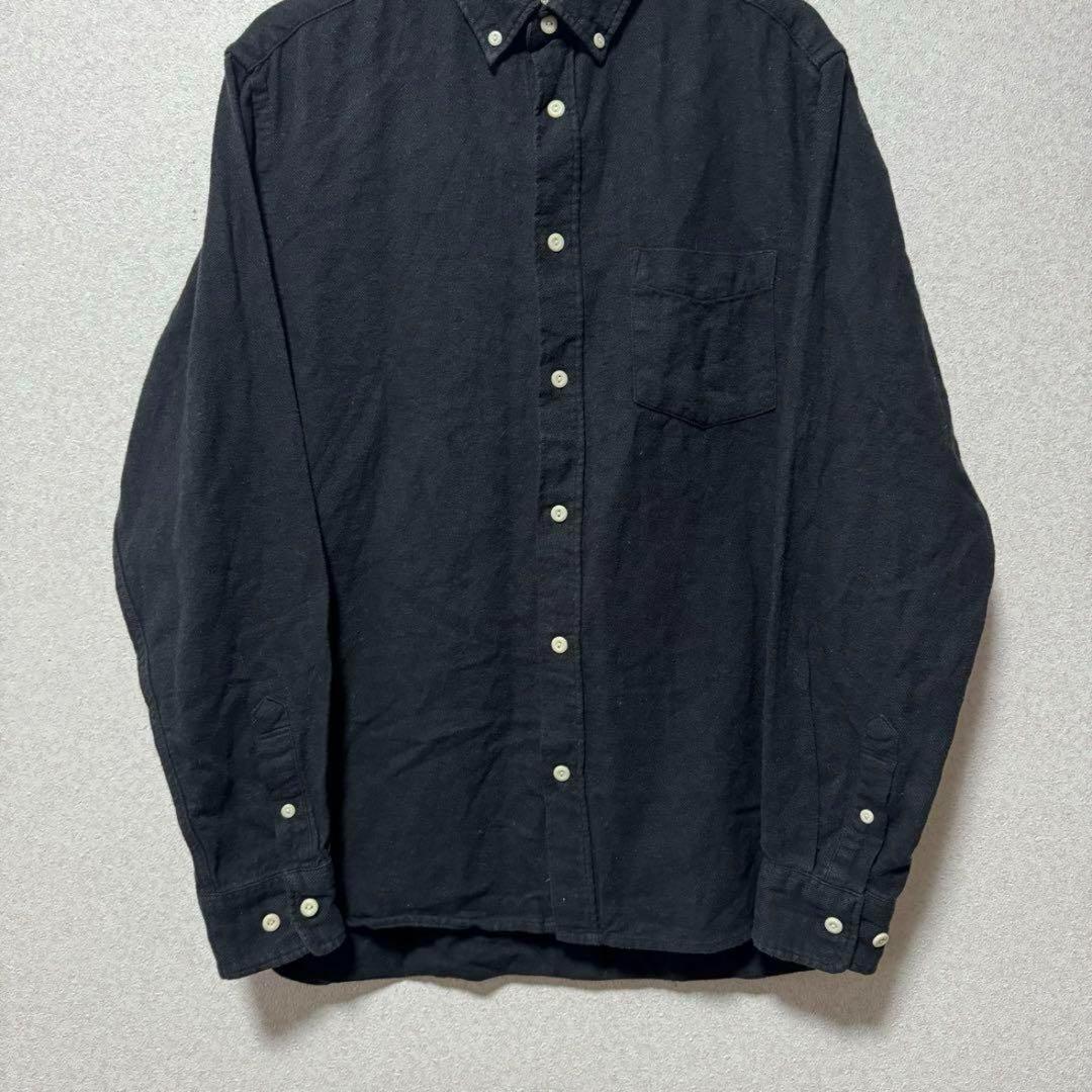 【大人気】H&M エイチアンドエム ボタンダウンシャツ BDシャツ 長(zhǎng)袖シャツ カジュアルシャツ ビジネスシャツ 無(wú)地 黒 男女兼用 A212-140