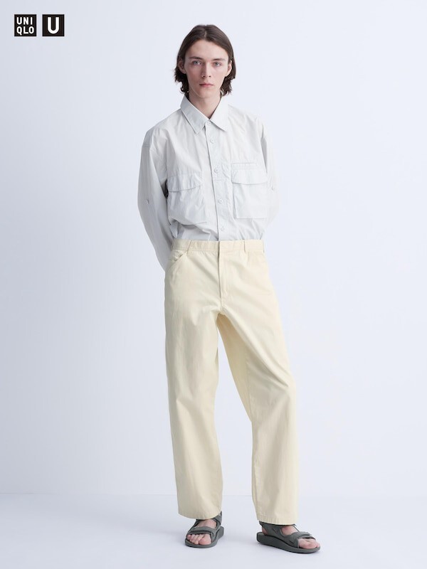 UNIQLO U ワイドフィットチノ 73cm Sサイズ相当 ナチュラル ホワイト