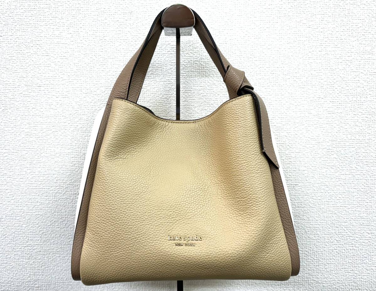 ● kate spade ケイトスペード ハンドバック K6553 ショルダーストラップ付 ベージュ×ホワイト ■ 未使用品