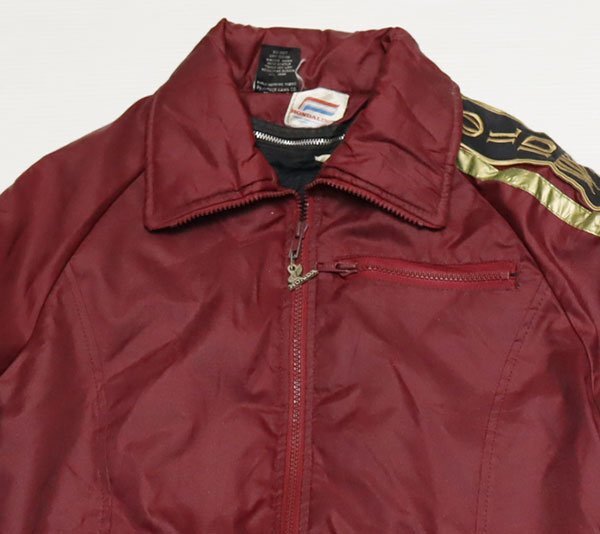 NJ51ホンダHONDAアメリカ古著アメリカ制ライダースジャケットGOLDWINGゴールドウイングXSナイロン小豆系ライナー付オフィシャル8ビンテージ
