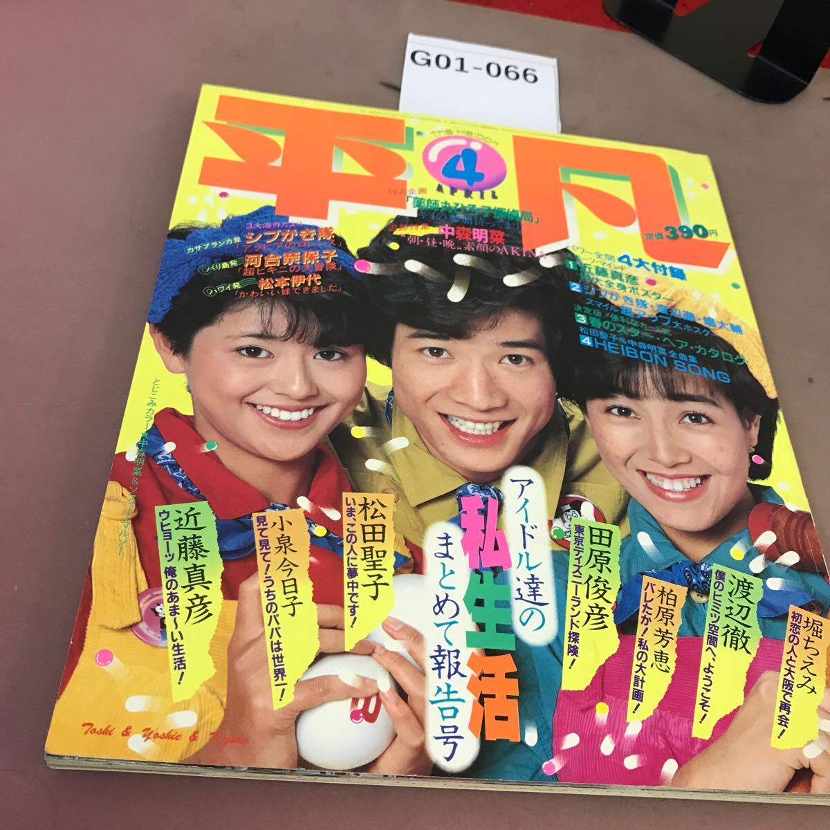 G01-066 平凡 昭和58年4月1日発行 付録無し シブがき隊 河合奈保子 松本伊代 他