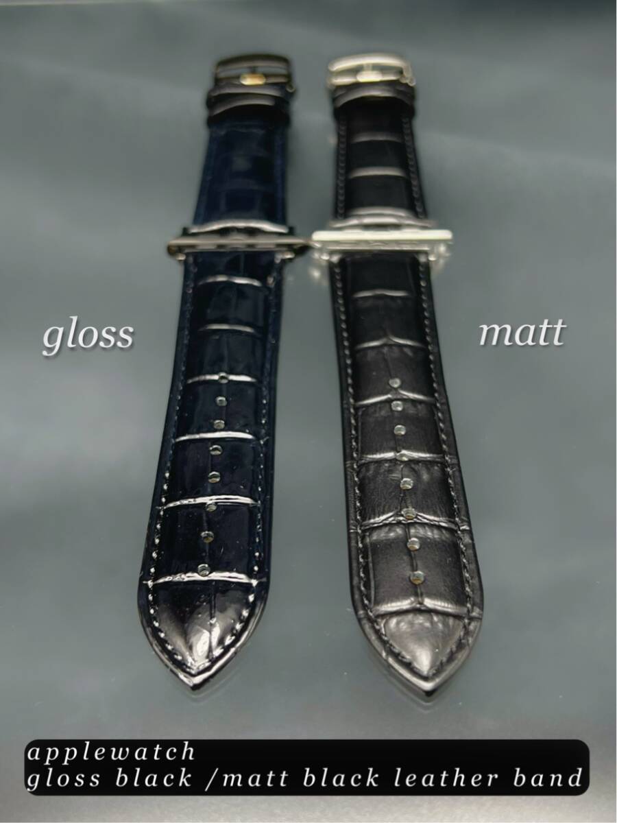本革 牛革 レザー クロコダイル ブラック レザー ベルト 49mm 49ミリ ウルトラ アップルウォッチ 24mm幅 D バックル ultra_画像5