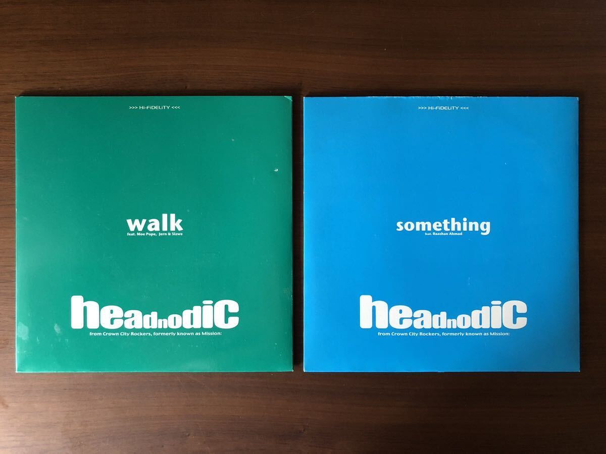 ラップ、ヒップホップ 7inchi x 2 Headnodic Walk / Something Vinyl 7 Limited Edition Blue & Green / mission crown city rockers