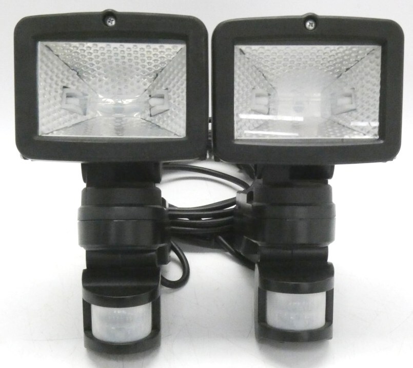 Y299Y...[ crime prevention * security supplies ] sensor light 2 piece set IQ-JX150 halogen light lighting verification settled black 151W AC100V lighting 