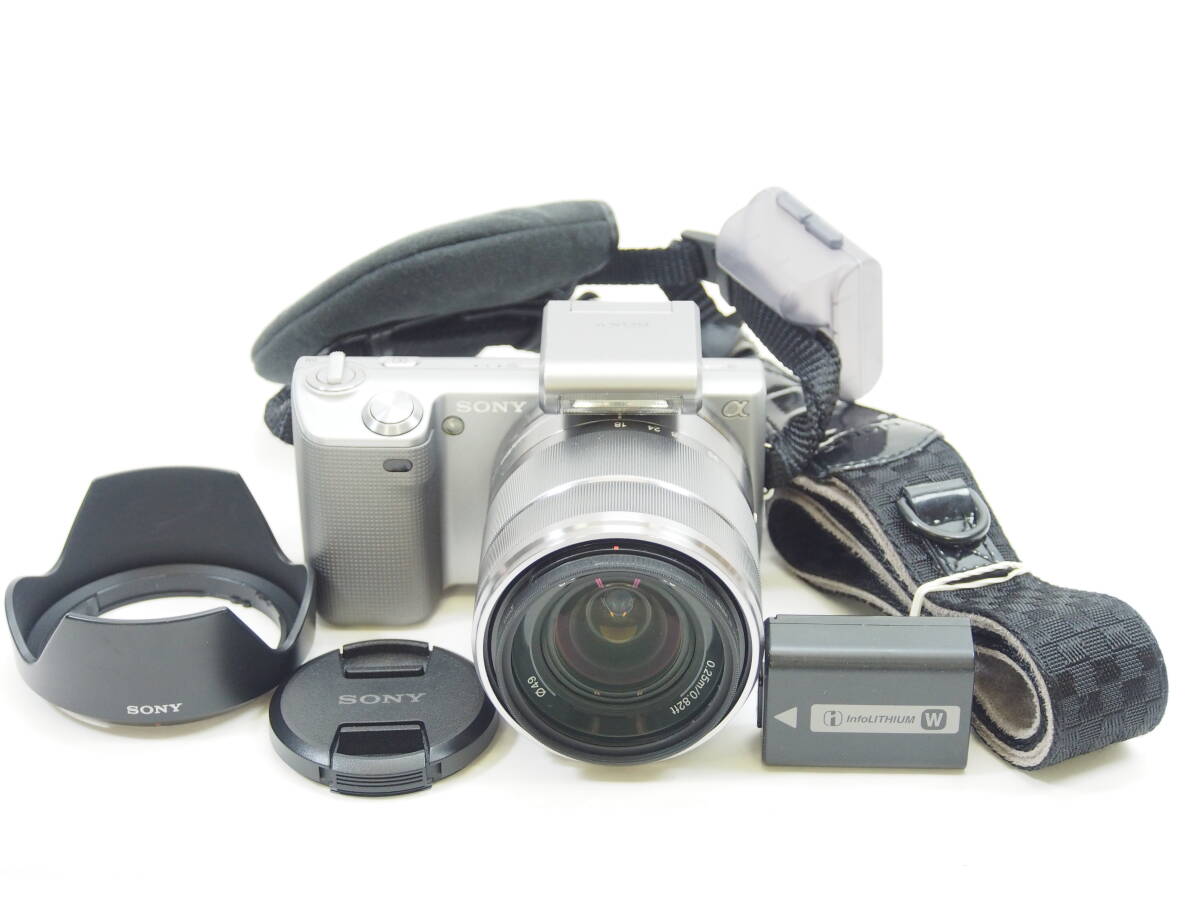 【美品】◎SONY ソニー α NEX-5 E 18-55mm F3.5-5.6 OSS フラッシュ HVL-F7S付