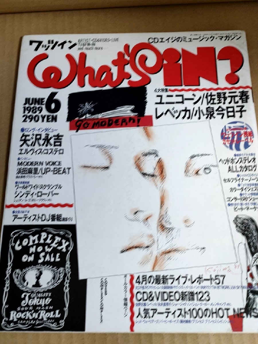 ワッツイン/WHAT's IN 1989.6 RCサクセション/浜田省吾/坂本龍一/圣飢魔?/矢沢永吉/小泉今日子/長渕剛/TMネットワーク/音楽雑志/B3232548