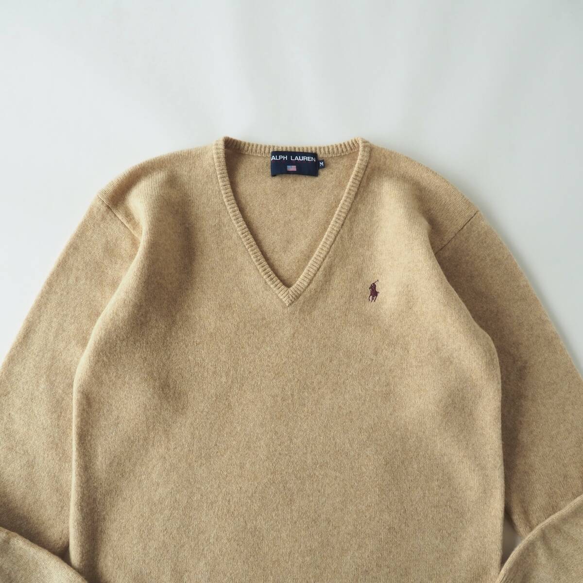 ラルフローレン Ralph Lauren ウール100% ニット セーター V ラルフローレン Ralph Lauren ウール100% ニット セーター V
