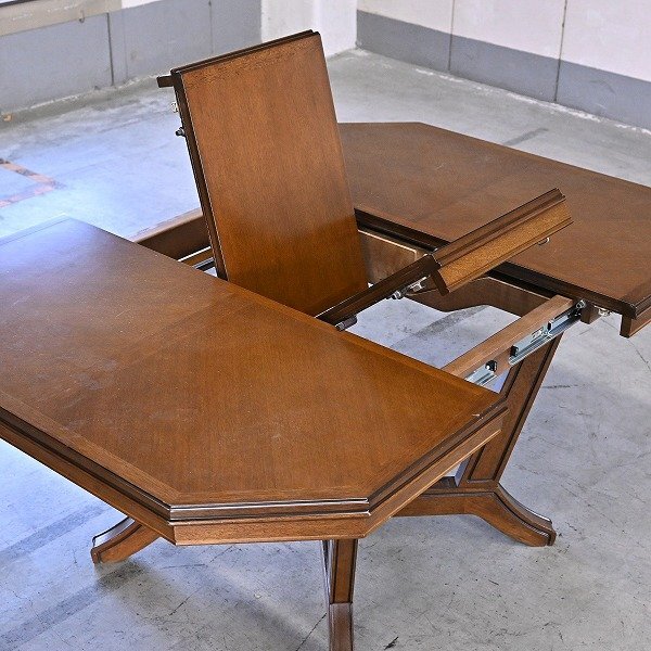 展示品 美品 マルニ 35万「地中海ロイヤル」伸長式 拡張式ダイニングテーブル 食卓机 クラシック 英国 高級 maruni_柏木工 カンディハウス