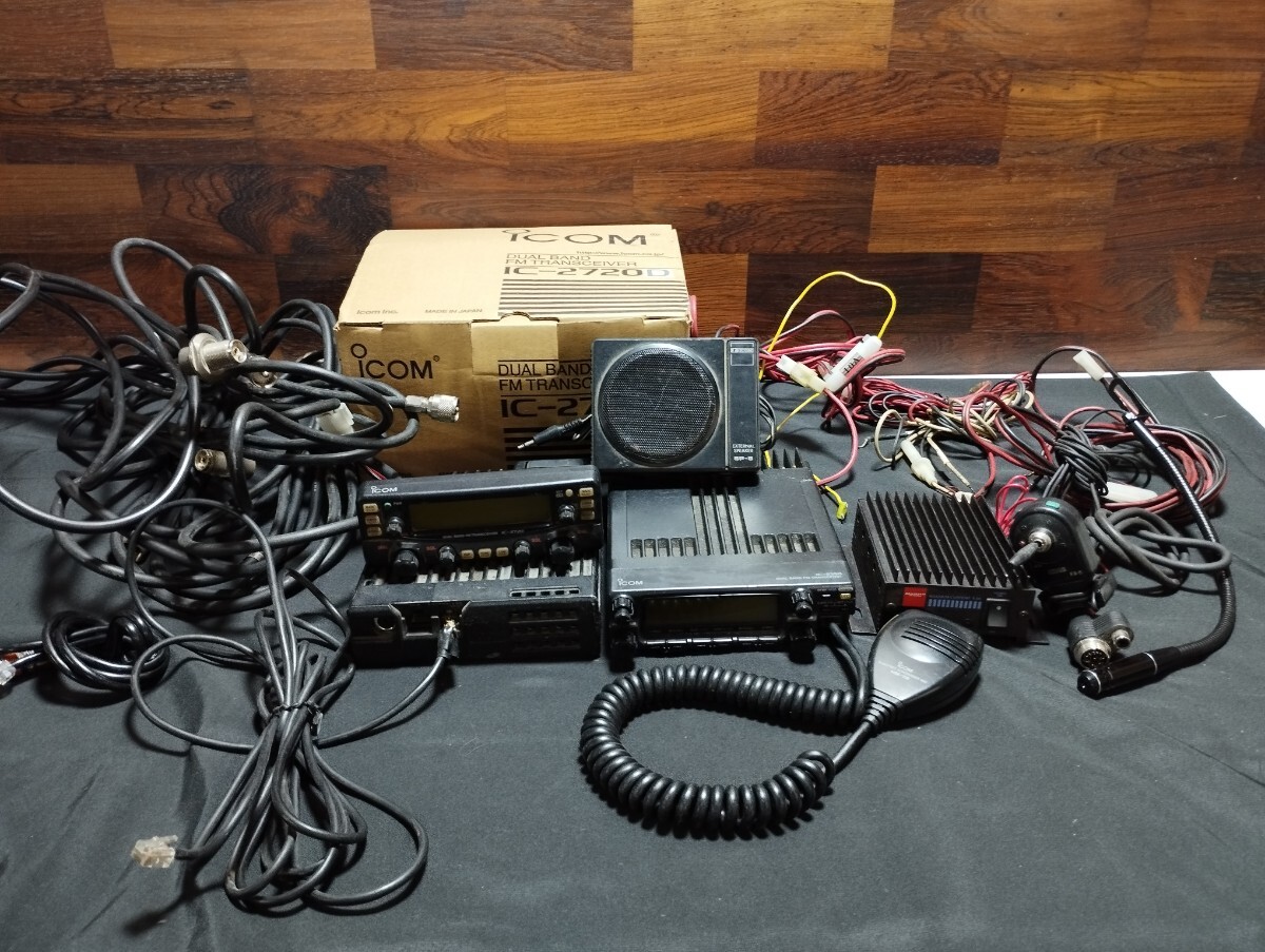 アマチュア無線 まとめ売り ICOM アドニス ic-2720D ic-2350 SP-8 GCR500 FX-6 無線機 マイク ほか