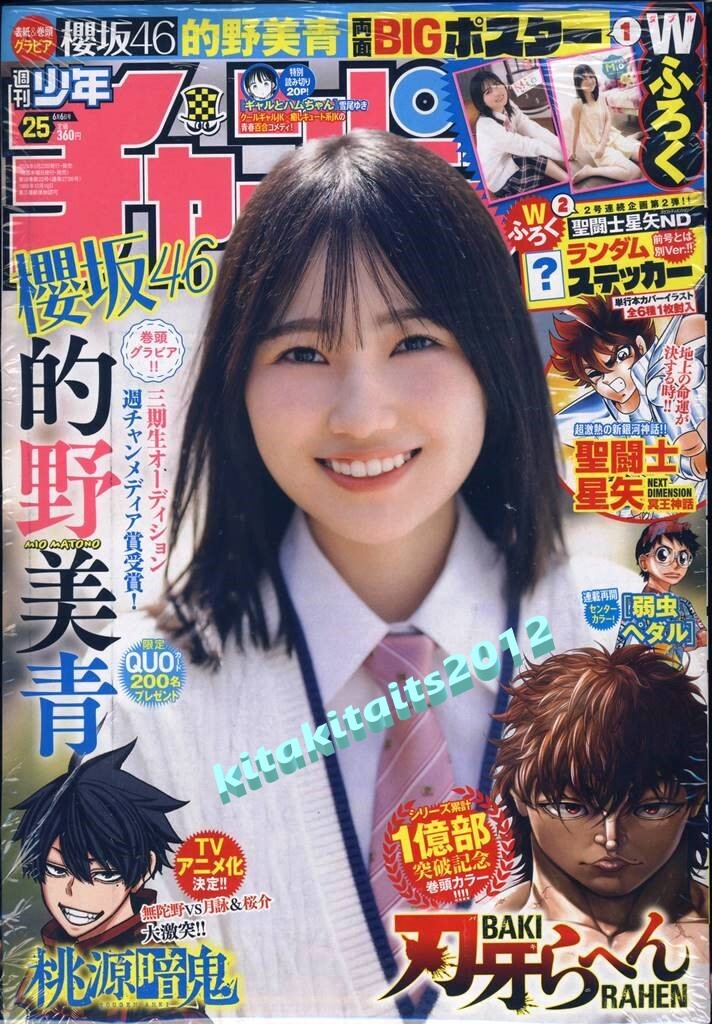 シュリンク包装品未開 週刊少年チャンピオン 2024年25号 付録 的野美青 櫻坂46 50cm×31cm両面BIGポスター(少年チャンピオン)|売買されたオークション情報、yahooの商品情報をアーカイブ公開 雑誌 シュリンク包装品未開 週刊少年チャンピオン 2024年25号 付録 的野美青 櫻坂46 50cm×31cm両面BIGポスター(少年チャンピオン)|売買されたオークション情報、yahooの商品情報をアーカイブ公開 雑誌