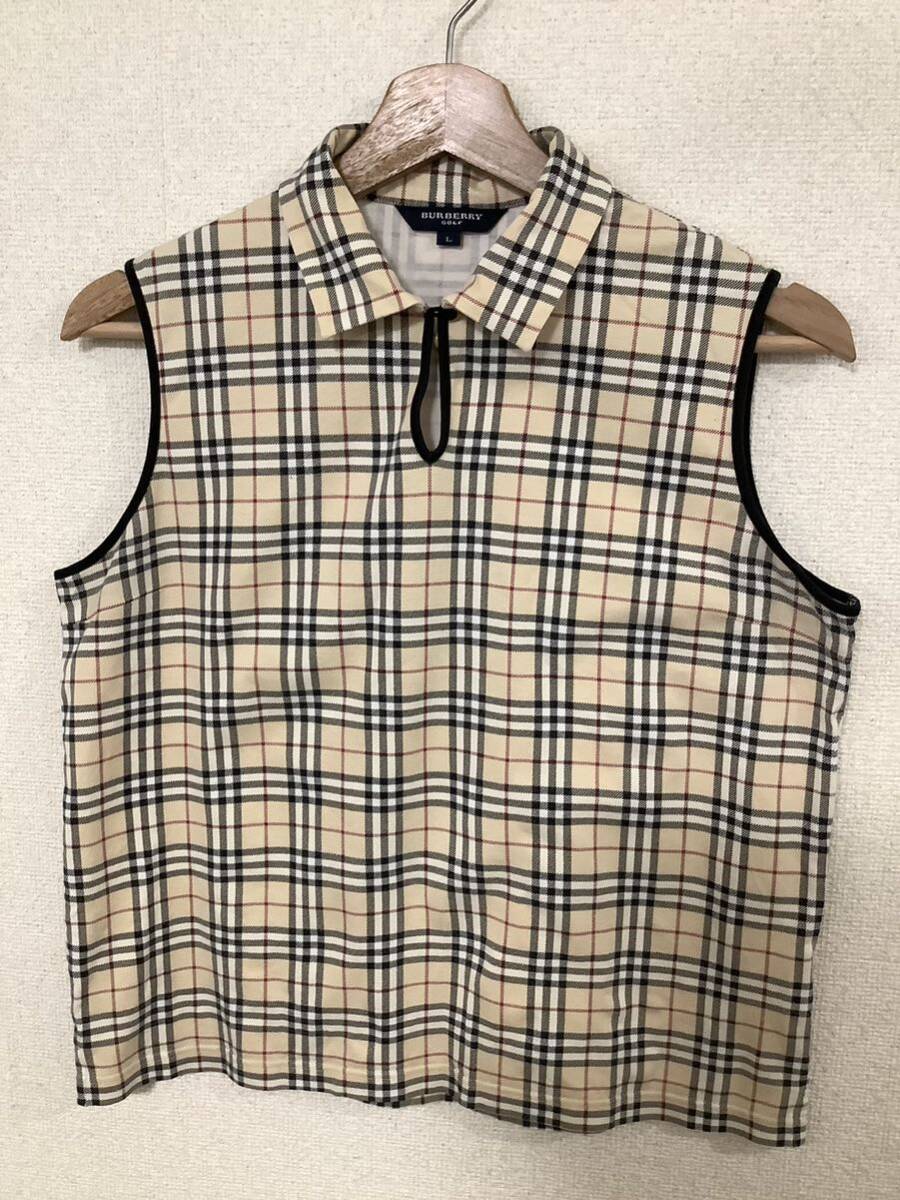 BURBERRY GOLF バーバリーゴルフ　ノバチェック柄　のーすノースリーブ カットソー ゴルフウェア　レディース　ハイブランド