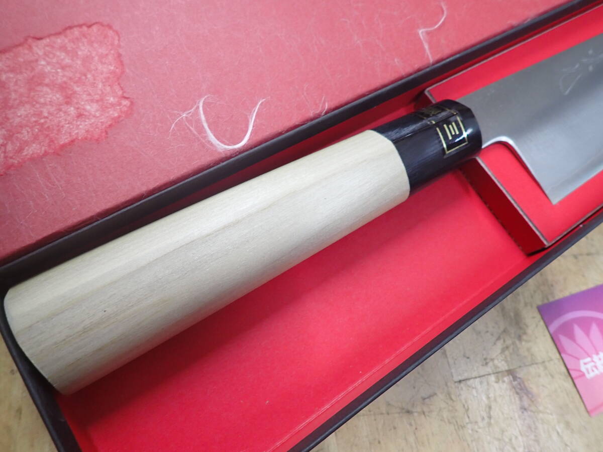 [N30C] не использовался * Sakai . свет Takumi . серебряный Sanwa нож мясника японский кухонный нож 240mm