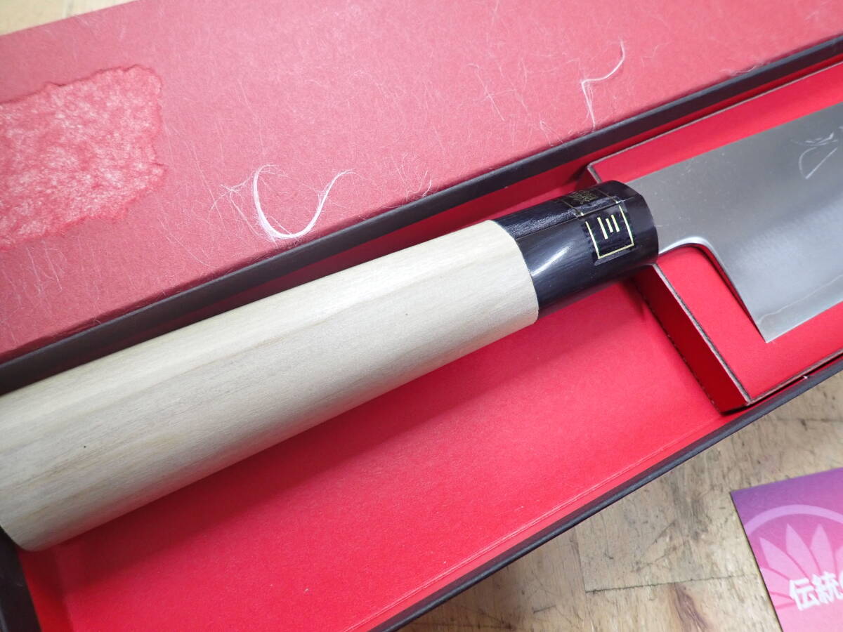 [N30C] не использовался * Sakai . свет Takumi . серебряный Sanwa нож мясника японский кухонный нож 240mm