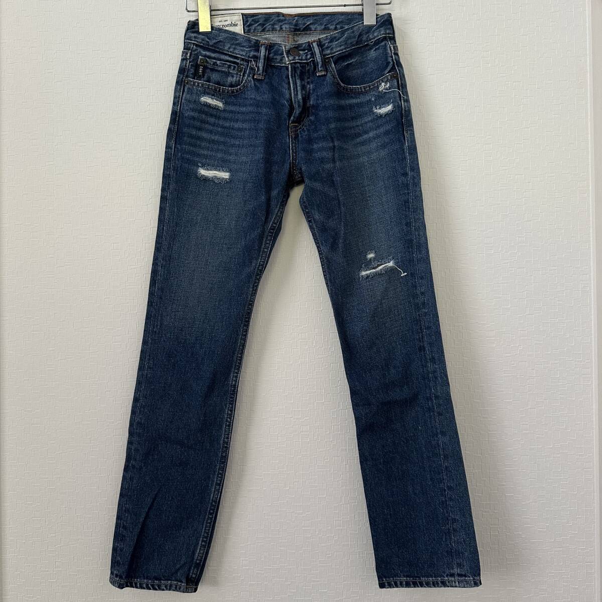 abercrombie アバクロ　キッズ　デニム　150位　12 ダメージ　インディゴ　スキニー