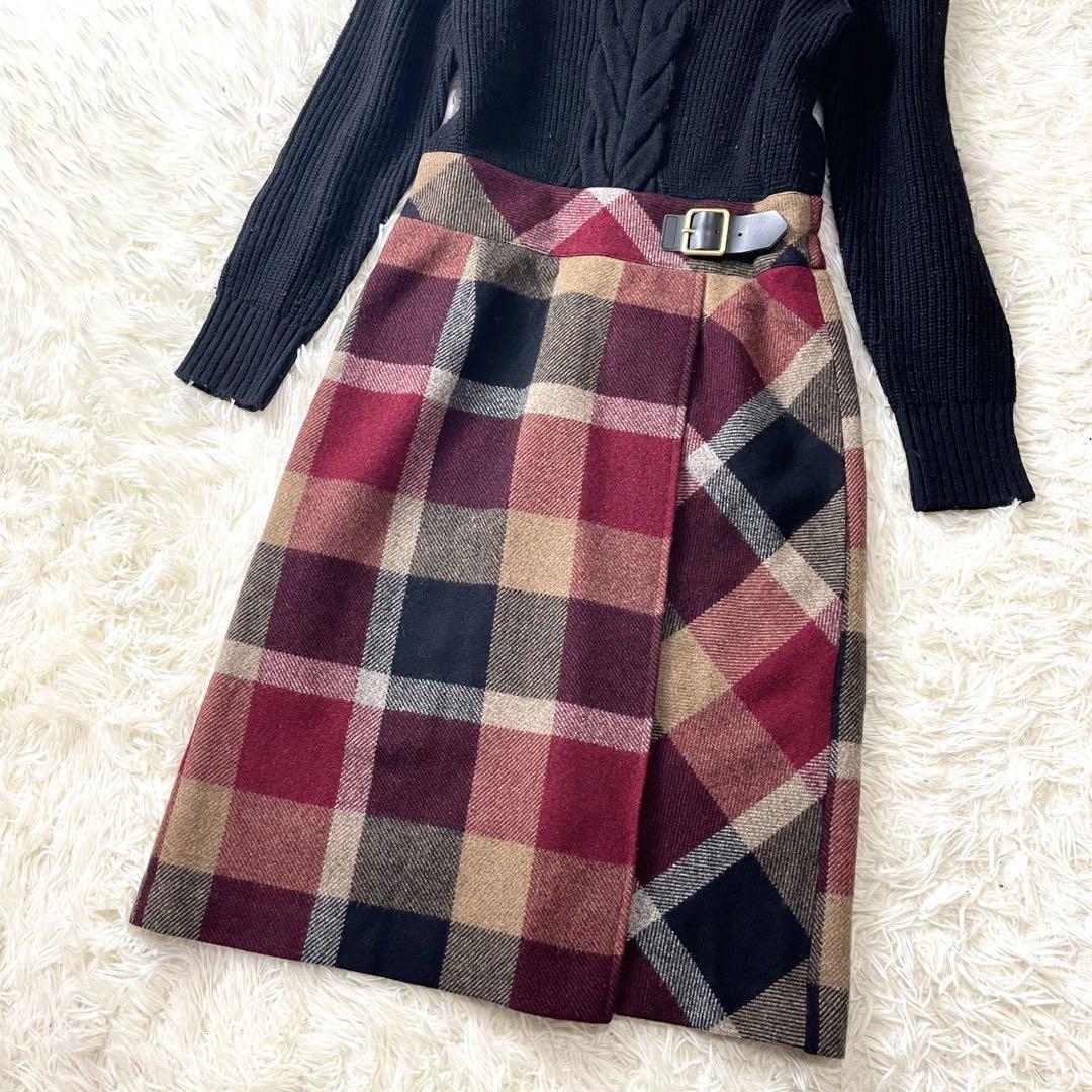 クレストブリッジ ワンピース チェック ベージュ レッド ブルー クレストブリッジ ワンピース チェック ベージュ レッド ブルー