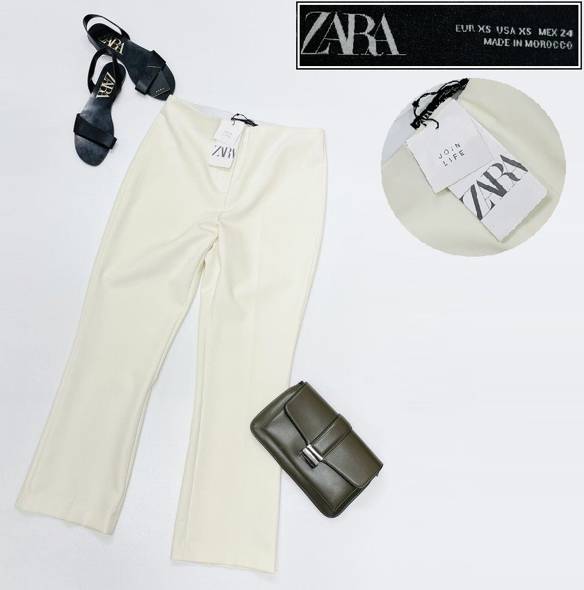 /XS/ ZARA ホワイト スラックス センタープレス パンツ レディース タグ カジュアル ボトム通勤大人可愛いガーリー デイリー ザラ