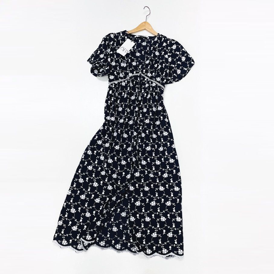 XS/ ZARA ネイビー半袖ワンピース レディース タグ カジュアル XS/ ZARA ネイビー半袖ワンピース レディース タグ カジュアル