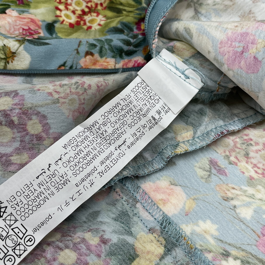 /L/ ZARA 花柄 ブラウス レディース タグ カジュアル トップスフェミニン 大人可愛いフローラル デイリー 春夏 パフスリーブ ザラ