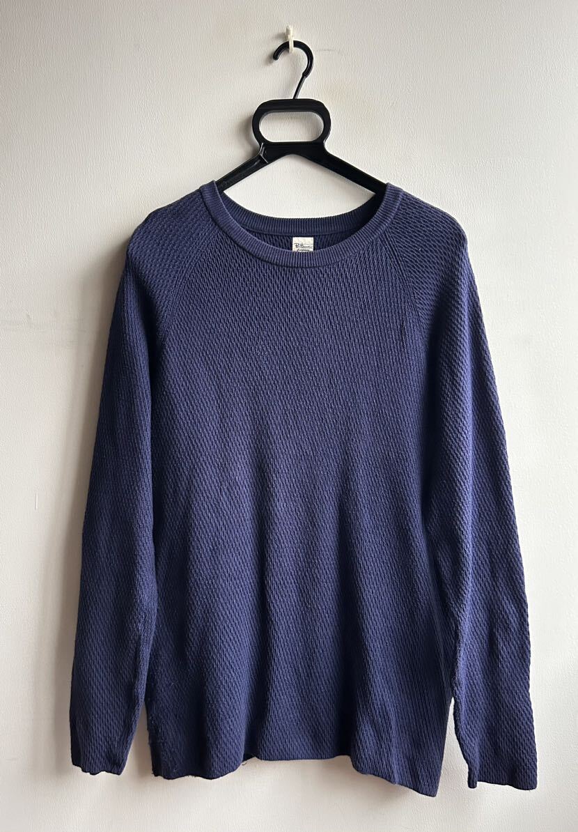 Ron Herman ロンハーマン インディゴ ニット セーター 肘パッチ M 美品】RonHerman ロンハーマン ニット セーター ネイビー(Ron