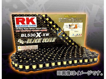 2輪 アールケー・エキセル/RK EXCEL シールチェーン BL ブラック BL520R-XW 100L