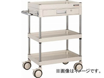 トラスコ中山/TRUSCO ファルコンワゴン 薄型1段引出付 750X500 U双輪 YG色 FAW973ZDYG(4369823) JAN:4989999231403