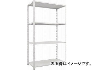 トラスコ中山 セミボルトレス軽量棚 W1200XD600XH2100 4段 W色 SBL-7464-W(4845820)