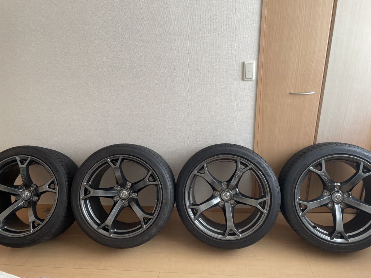 送料無料！希少カラー　フェアレディZ Z34 バージョンニスモ　純正ホイール　19インチ　ガンメタ　nismo Z33 180sx GT-R S15