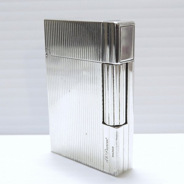 #auu デュポン S.T.Dupont ギャッツビー ストライプ ローラー ガスライター シルバー 着火確認済み メンズ 【沖縄／離島不可】 [900400]