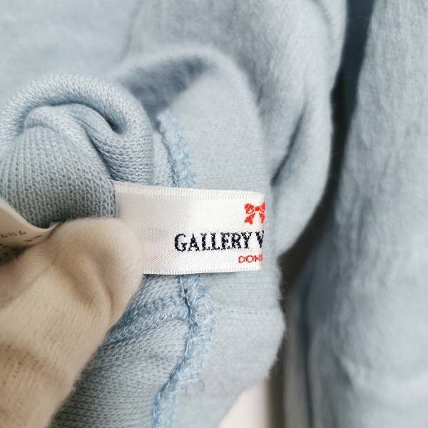#wnc ギャラリービスコンティ GALLERYVISCONTI カットソー 長袖 ニット レース リボンモチーフ 2 水色 美品 レディース [899767]_画像5