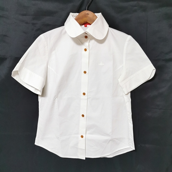 #snc ヴィヴィアンウエストウッド VivienneWestwood REDLABEL シャツ・ブラウス 半袖 オーブ刺繍 3 白 レディース [897898]