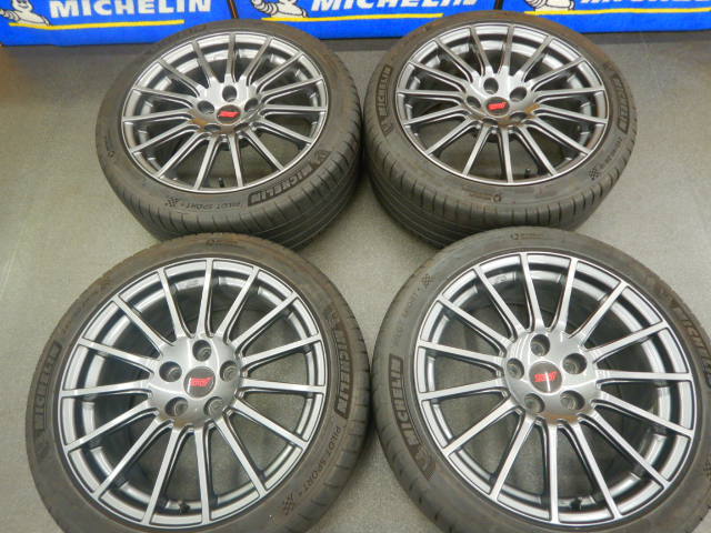 美品！スバル WRX STI 純正　8.5J-18+55　5-114.3　２０２１年製　ミシュラン　PS-4　245/40-18　７分山セット。送料も込み！
