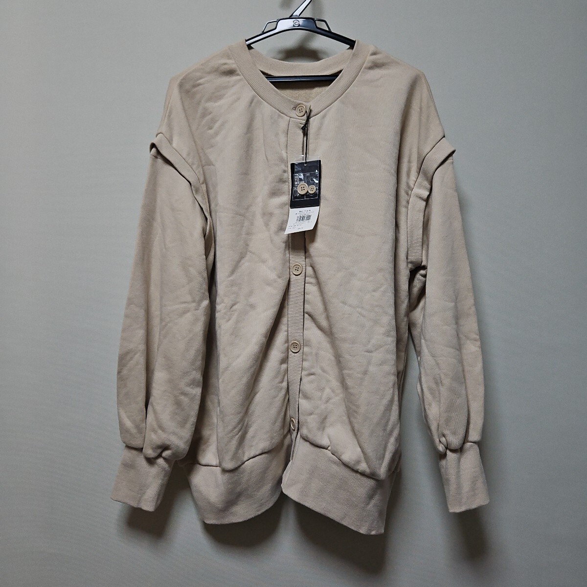 ￥4389 AZUL BY MOUSSY マウジー　3WAYスウェットカーディガン　ベージュ　フリー