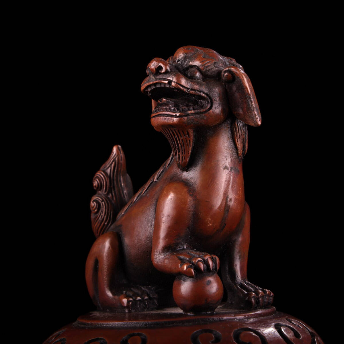 26250円 【古寶奇蔵】銅製・寶石嵌・雙耳・三獣足獅蓋熏香炉 26250円 【古寶奇蔵】銅製・寶石嵌・雙耳・三獣足獅蓋熏香炉