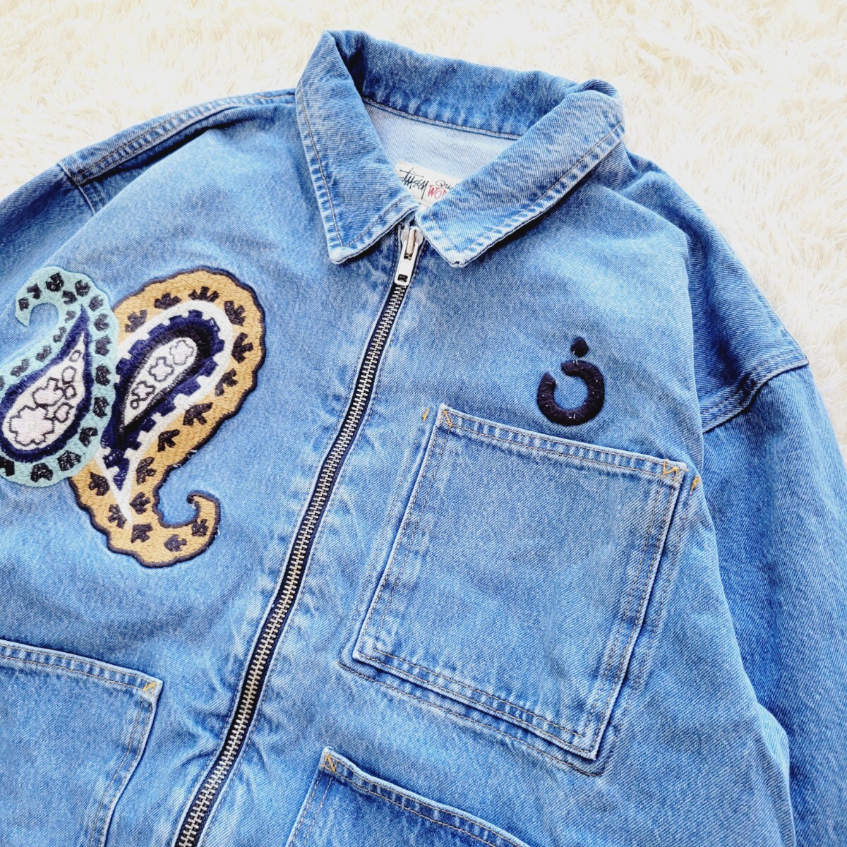 Stussy NOMA DENIM ZIP WORK JACKET Stone Wash ステューシー Stussy NOMA DENIM ZIP WORK JACKET Stone Wash ステューシー