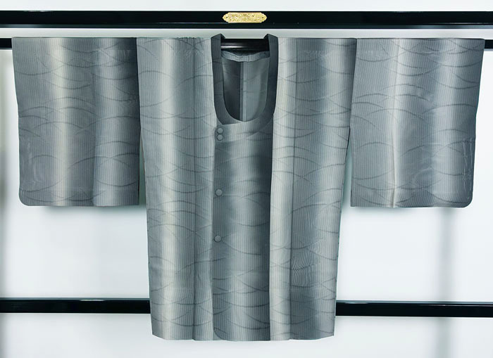塵除け 単衣/夏物 和装コート 道行コート 縦絽 裄丈６５ｃｍ 正絹 11436