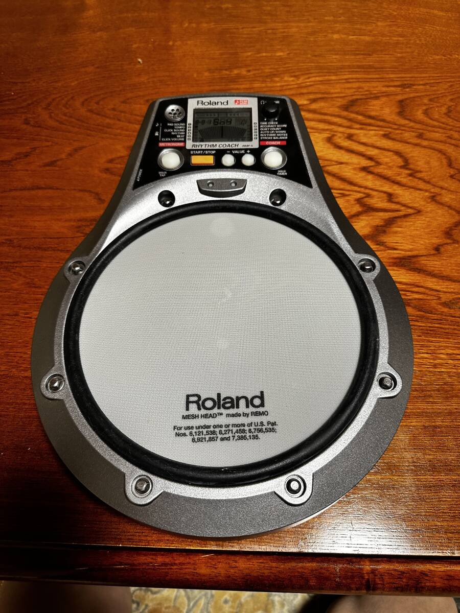 Roland RMP-5 Rhythm Coach & 専用スタンド PDS-2 取説・9V新品電池、ケーブル付き（ローランド 電子ドラム リズムコーチ）動作品