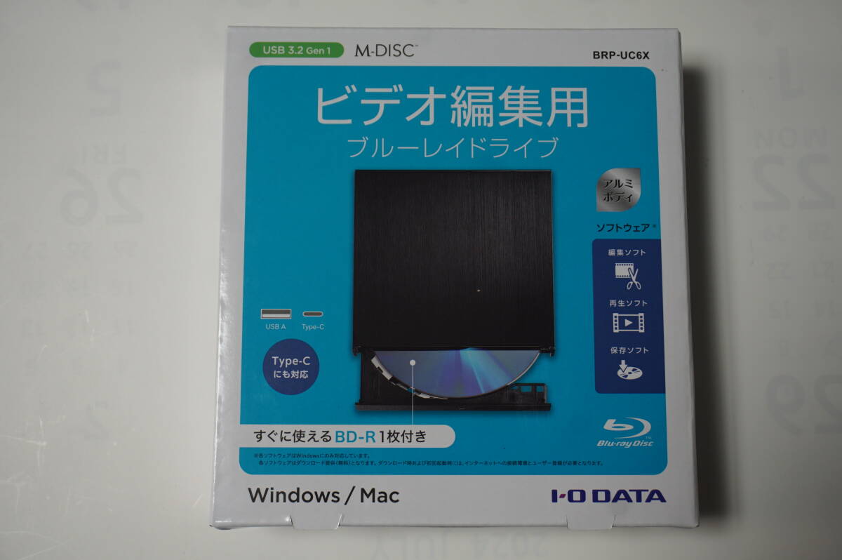新品・未開封　ブルーレイドライブ　ビデオ編集用　Ｍ－ＤｉＳＣ　ＢＲＰ－ＵＣ６Ｘ　Ｉ・Ｏ　ＤＡＴＡ